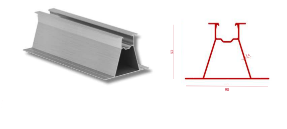 PROFIL MINI-RAIL, 40X60MM, LUNGIME 400MM